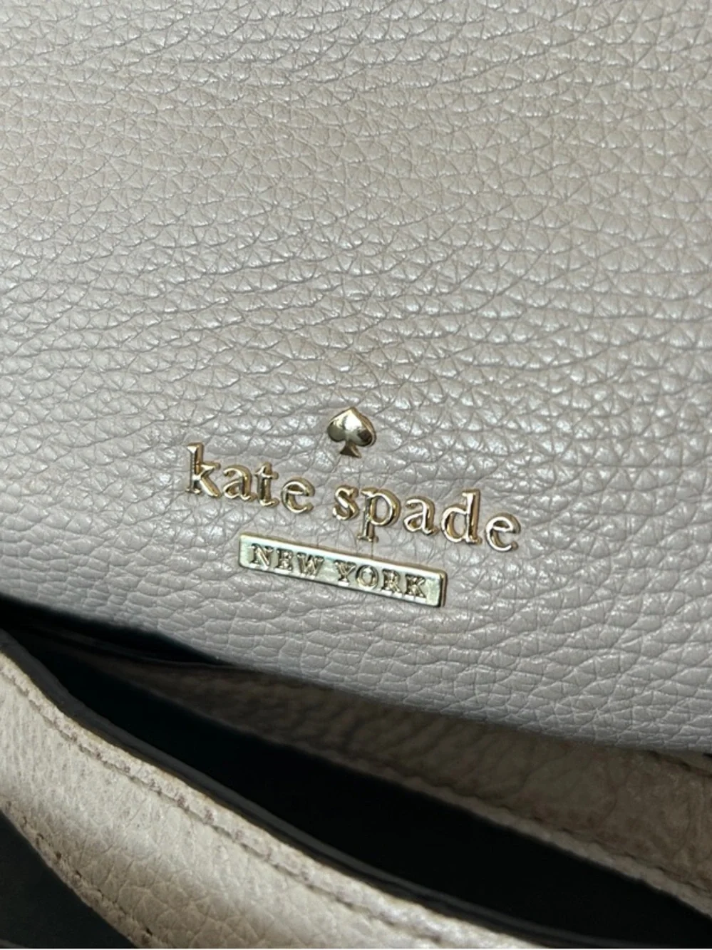 kate spade Pebbled Leather Shoulder Crossbody in Taupe